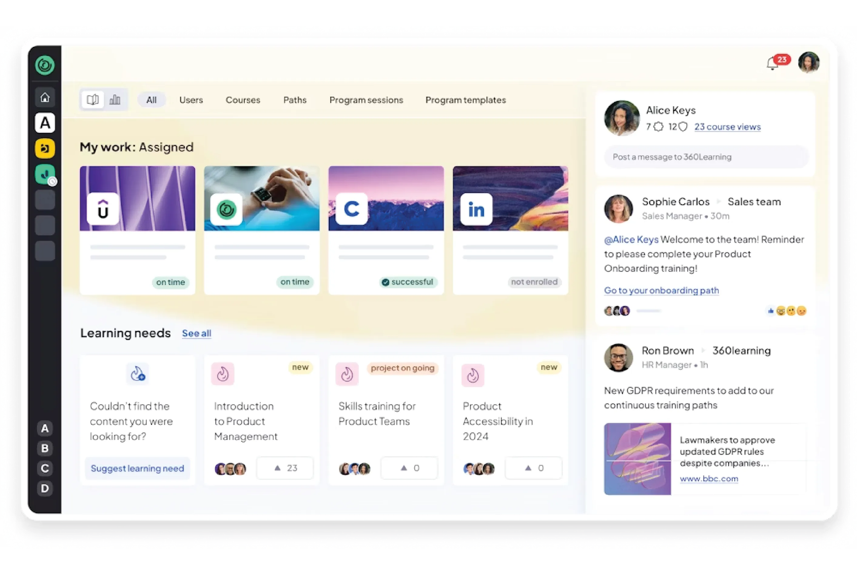 360 degree learning training management software.