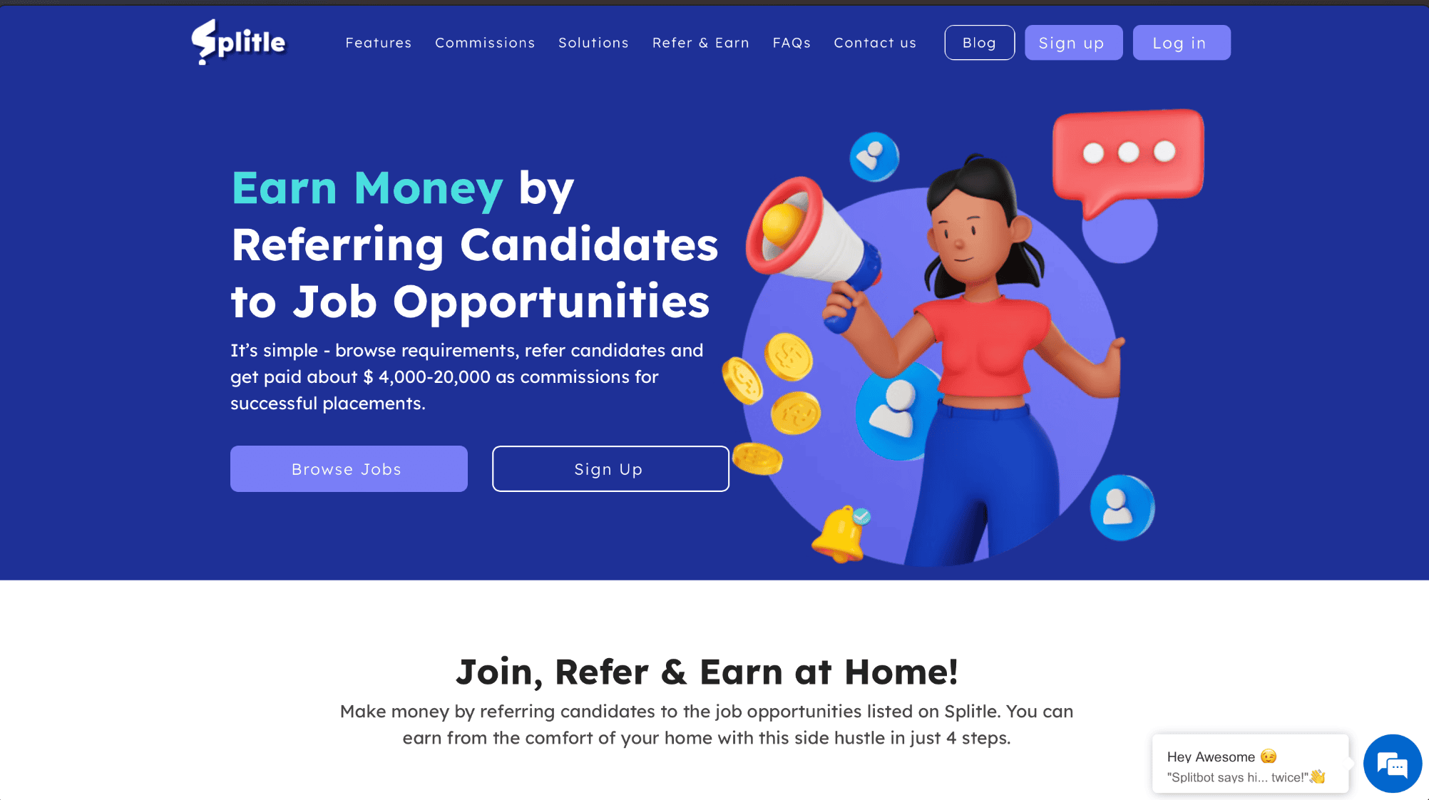 Splitle freelance recruitment software dashboard.