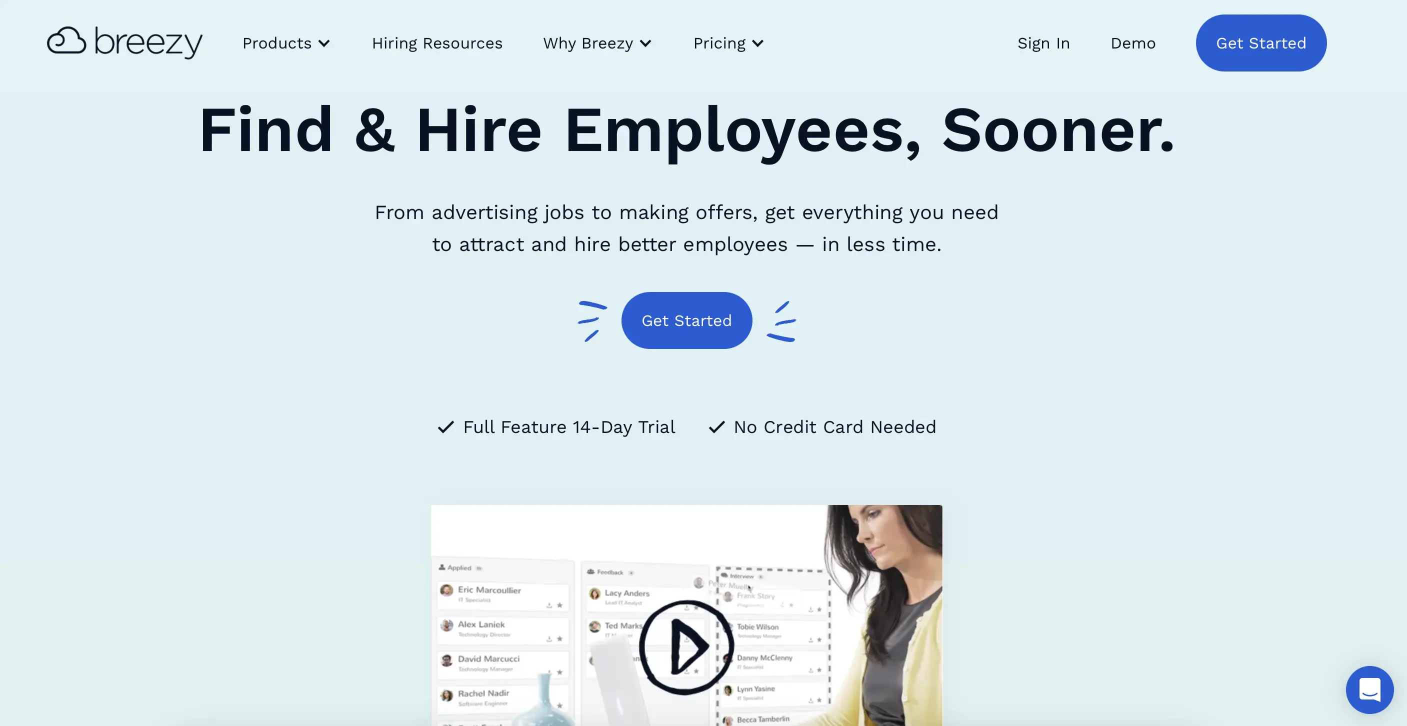 Breezy HR hiring software.