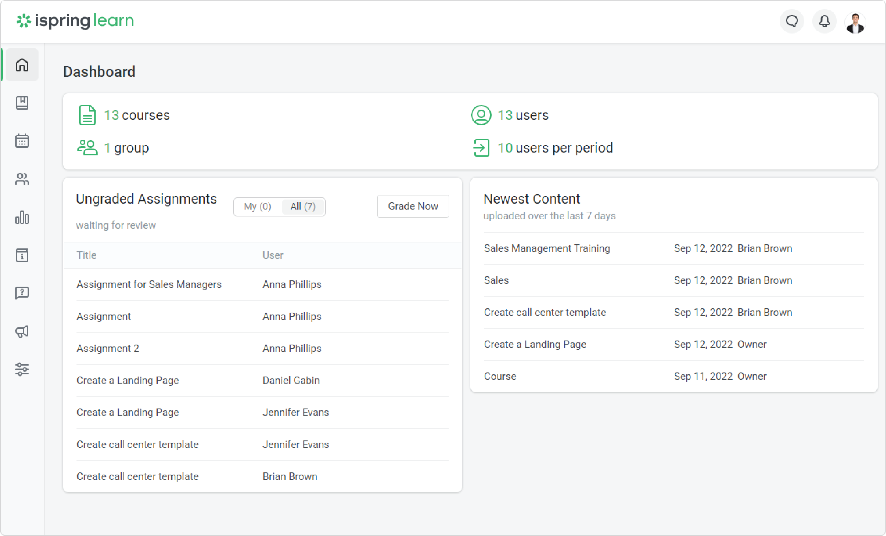 iSpring Learn training management software.
