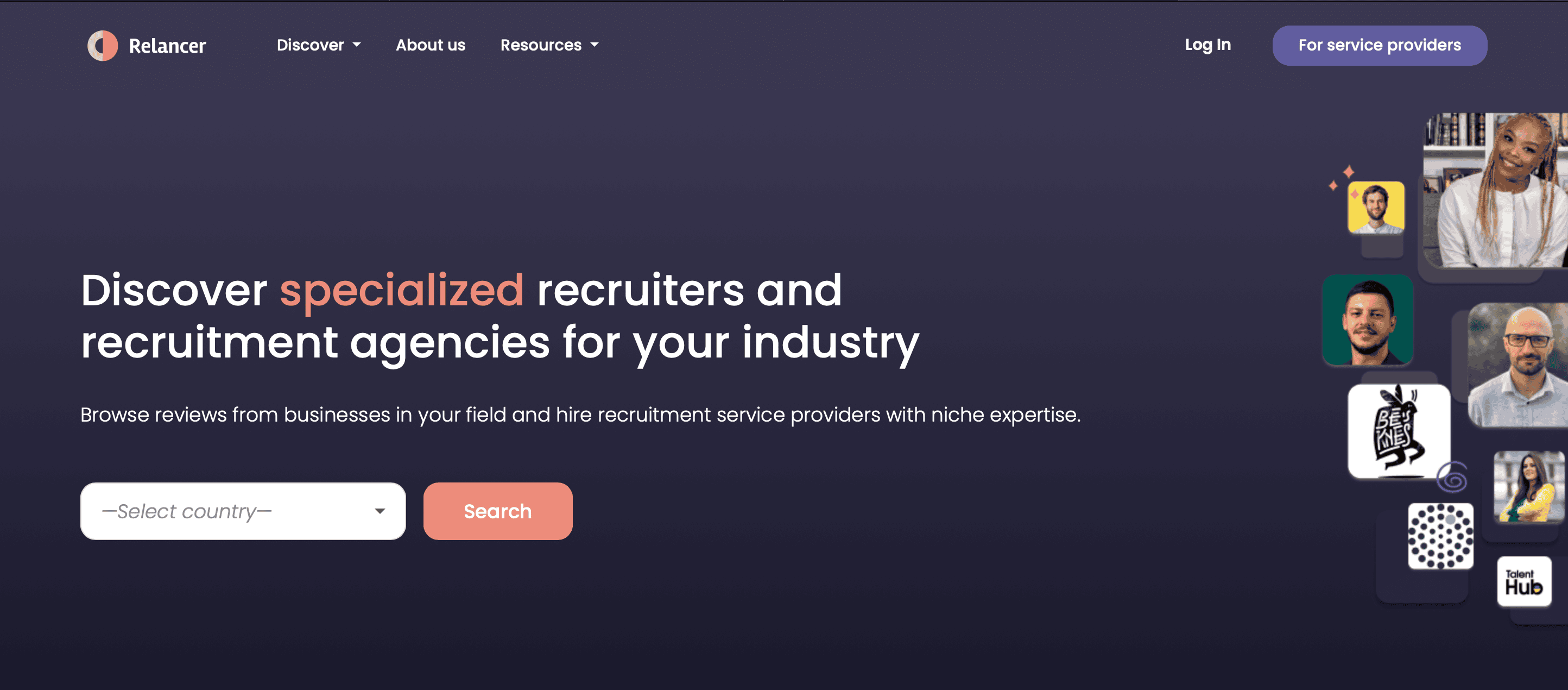 Relancer freelance recruitment software dashboard.