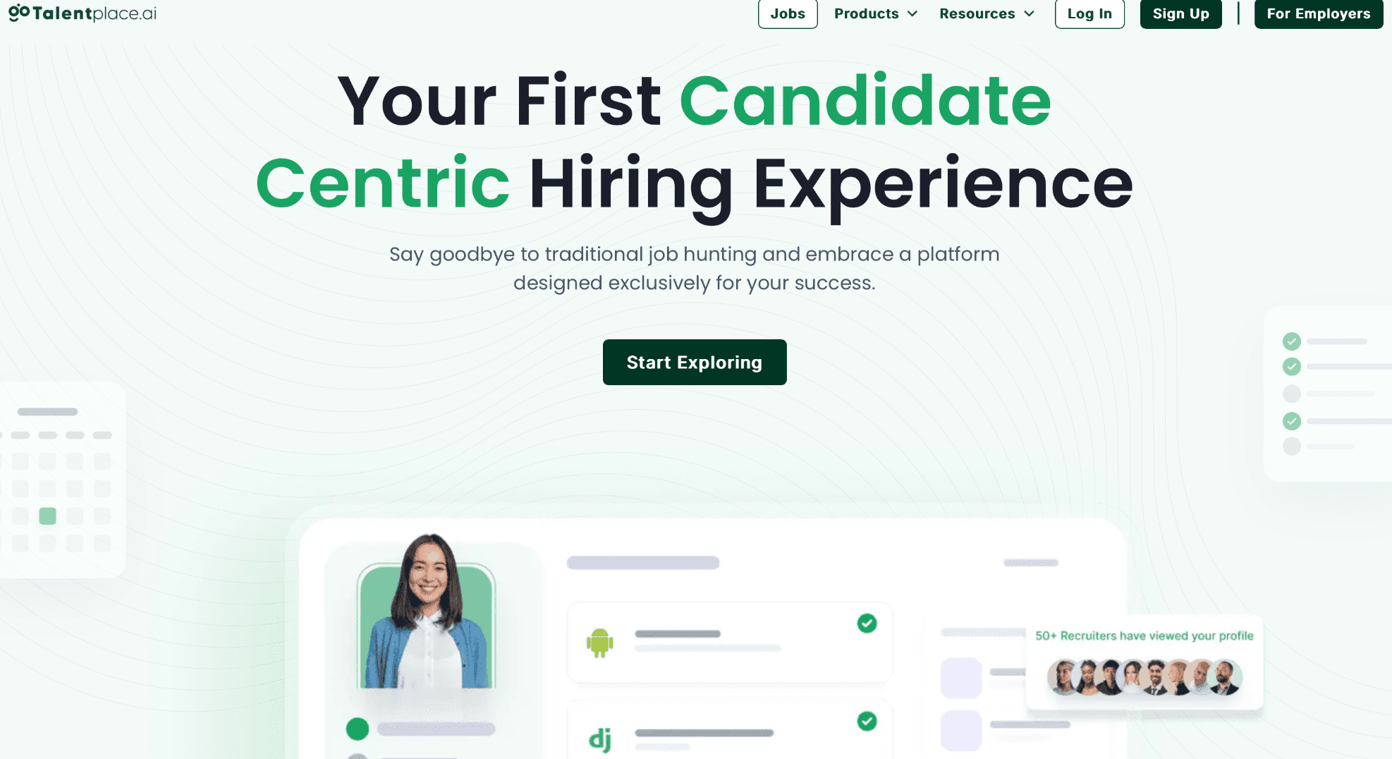 Talent Place freelance recruitment software dashboard.